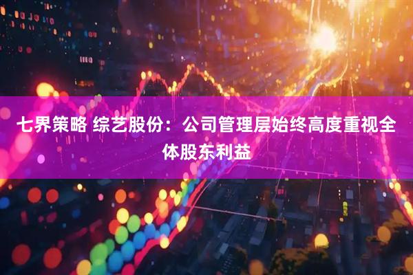 七界策略 综艺股份：公司管理层始终高度重视全体股东利益
